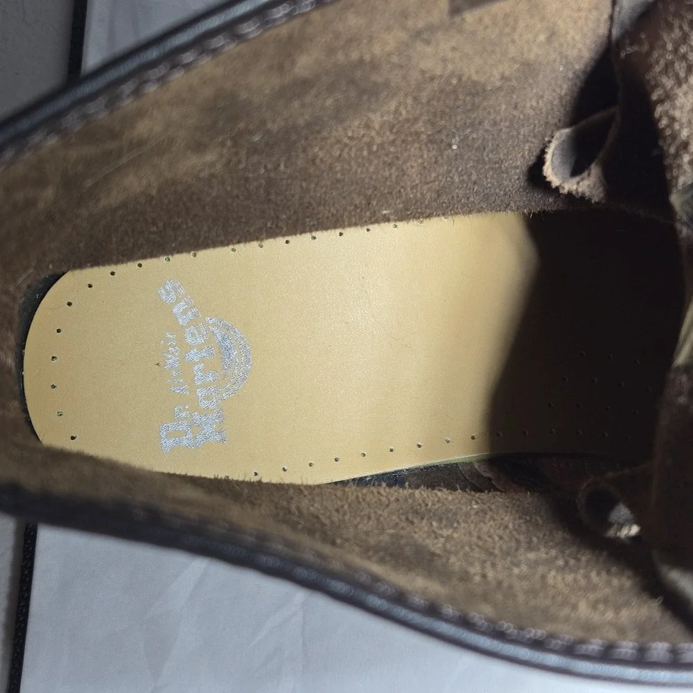 Dr Martens #11822 Brown Leather 1460 8 Eye Tall‎ Combat Boots Mens 14 Womens 15